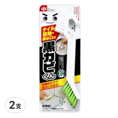 LEC 激落君 研磨材 掛式兩頭, 瓷磚縫隙, 排水口清潔刷, 白色 + 綠色, 2支