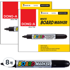 DONG-A 白板筆 12支組, 黑色, 8盒