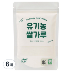 잼먹 유기농 백미 이유식 쌀가루 초기, 200g, 6개