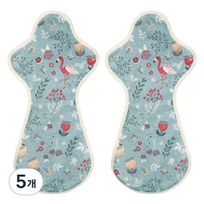 eechae 純棉翅膀型衛生棉 Blue Koi, 特級夜用, 5個, 2枚入