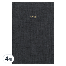 페이퍼리안 2026년 애티튜드 데일리 플래너 A6, 오닉스 블랙, 4개