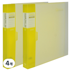 마이다스 투명화일 UV인쇄 케이스 A4 60p, 노랑색, 4개
