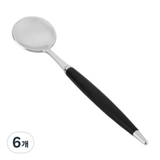 백산 국산 몽블랑 큐티 커트러리 티스푼 CS 14cm, 블랙, 6개