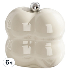 바이데 간편한 휴대가편한 휴대용 알약 케이스 크림 화이트 7.5 x 7.5 cm, 6개