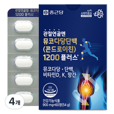 종근당 정품 관절연골엔 뮤코다당단백 콘드로이친 1200 플러스, 60정, 4개 60정, 4개