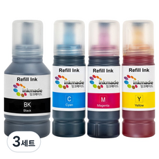 잉크메이드 엡손 호환잉크 4종 세트 T03Y, 검정, 파랑, 빨강, 노랑, 3세트