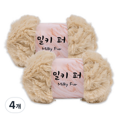 밀키퍼 뜨개실, 3 베이지, 4개