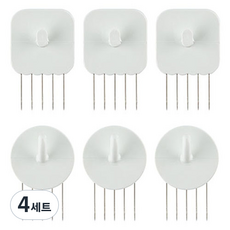 強力無痕釘 一字型 3入 + U字型 3入 組合, 白色, 4套