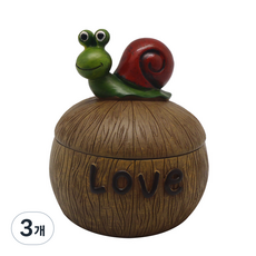 미니 코코넛 모형 뚜껑 재떨이 RA040, 달팽이, 3개