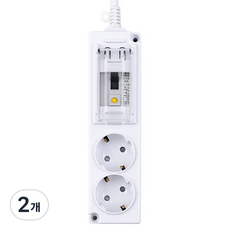 보코 고용량 4000W 누전차단용 멀티탭 2구, 3m, 화이트, 2개