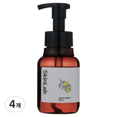 크리넥스 유한킴벌리 스킨랩 저자극 핸드워시 거품형 레몬소르베, 280ml, 4개