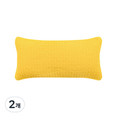 쉬즈홈 힐링 피그먼트 베개 커버 + 속통, 노랑, 2개