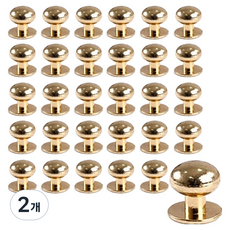 鈕扣裝飾鉚釘 6mm 30入, 2組, 金色