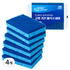 comet 廚房雙面去污神奇菜瓜布 藍色, 6入, 4個