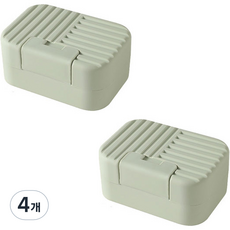 THE ZAKKA 條紋附蓋式肥皂盒, 4個, 綠色