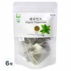 힐링앤팜 유기농 페퍼민트, 1.5g, 10개입, 6개