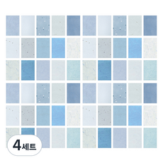 올리브파티 데일리라이프 감성 빈티지 다꾸 배경 메모지 세트, 블루, 30매, 4세트