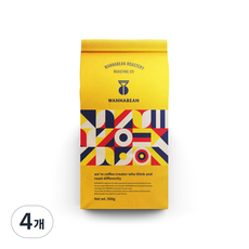 WANNABEAN ROASTERY 精品巴布亞紐幾內亞西部A級咖啡豆, 原豆(未研磨), 500g, 4個