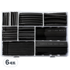 OON 열 수축튜브 세트 385p 블랙, 6세트