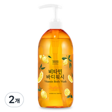 亮白維他命沐浴乳 柑橘香, 1L, 2瓶