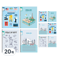 YOUNG ART 英語大格子線圈筆記本 男童款, 20個, 隨機出貨