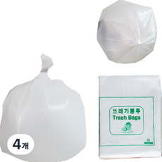 크린메이트 배접 비닐봉투 흰색 20p, 110L, 4개