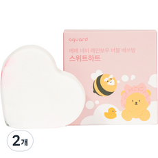 aguard 貝貝比比彩虹泡泡入浴球 愛心造型, 120g, 2個