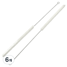 모나홈 텀블러 전용 롱스텐304 긴빨대 세척솔 35cm, 화이트, 6개
