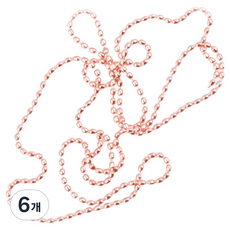 엘비아 고급 네일 볼체인 0.8mm x 100cm, 6개, 로즈골드