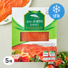 훈제연어 슬라이스 (냉동), 5개, 200g