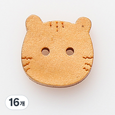 HR大鈕扣 木製鈕扣 貓咪 15mm, 米色, 16個