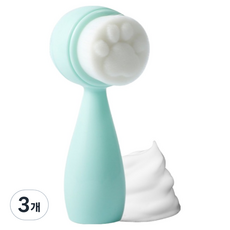 Allwally清潔洗臉矽膠細毛刷 TSP2505, 綠色, 3個