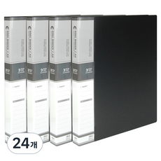 마이다스 PP칼라 O링 바인더 3공 민 2cm A4, 흑색, 24개