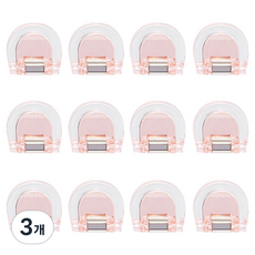 문구담 멀티 반달 클립 접이식 D형 집게 03 빨간색, 3개, 12개입, 소
