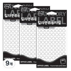 Petit 彩色分類用標籤 圓形索引貼紙 20-304W, 9個