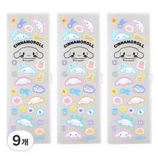 산리오 튜닝스티커필통 시나모롤, 투명, 9개