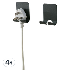 MONACO OLIVE MONO 鐵製電線掛勾, 黑色, 4個