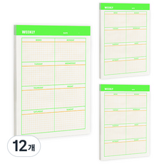 비팬시 하이라이트 메모패드 위클리 M, 형광, 60매, 12개