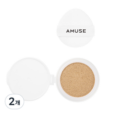 Amuse Makeup 陶瓷肌完美氣墊粉餅 補充蕊 15g, 2個, 02 健康色