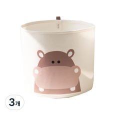 TCR毛氈玩具籃子收納盒, 河馬, 3個