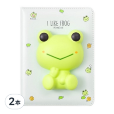 SKB文明 抒壓筆記本 PU慢回彈玩偶, 青蛙, 2本