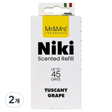 Mr&Mrs FRAGRANCE Niki 車用芳香劑 補充包, 托斯卡尼葡萄, 2個
