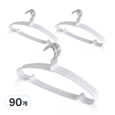 네이쳐리빙 논슬립 코팅 옷걸이, 화이트, 90개