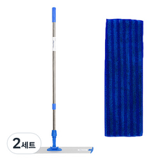 CleanMate 優質窄桿拖把+柔軟厚墊 2段式拖把組, 2套