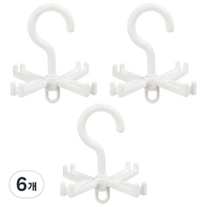 진영컴퍼니 넥타이 걸이 벨트 행거, 흰색, 6개