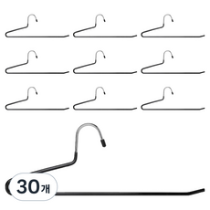 프렌지 스틸 논슬립 바지걸이, 30개, 블랙