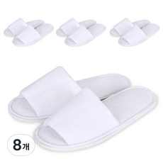 室內拖鞋 毛巾布 C, 白色, 8個