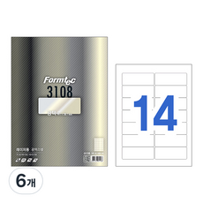 폼텍 레이저용 광택라벨 LA-3108, 14칸, 120개