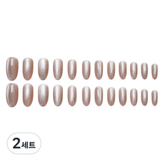 簡易黏貼凝膠美甲貼片 長款 橢圓 短款, NT111 亮粉閃耀金(長款), 2個