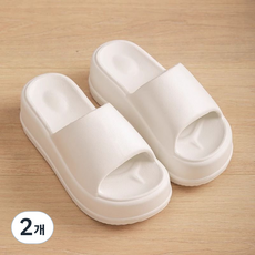 뉴리스 초경량 7cm 통굽 EVA 키높이 거실화, 화이트, 2개